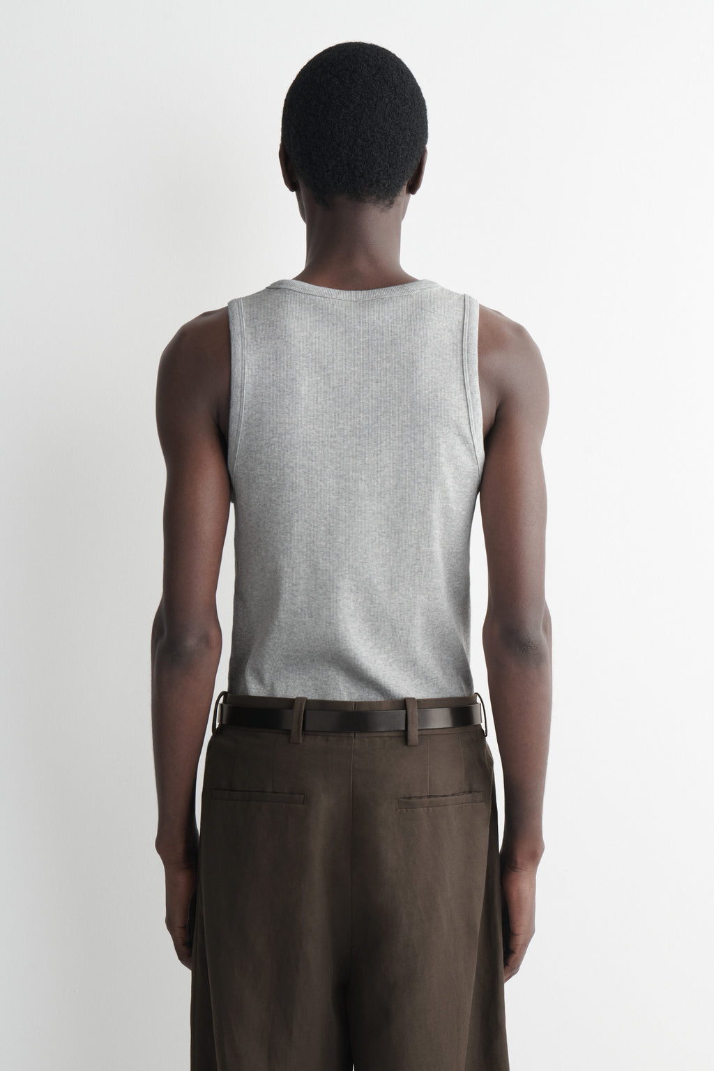 REFERENZ Lieferant (COS) - ribbed tank top grey melange, view 4