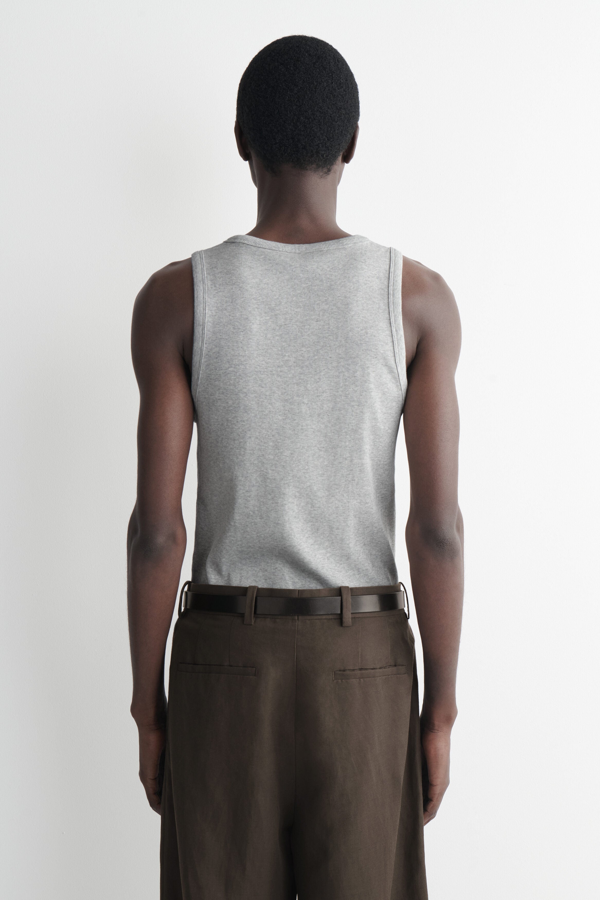 REFERENZ Lieferant (COS) - ribbed tank top grey melange, view 4