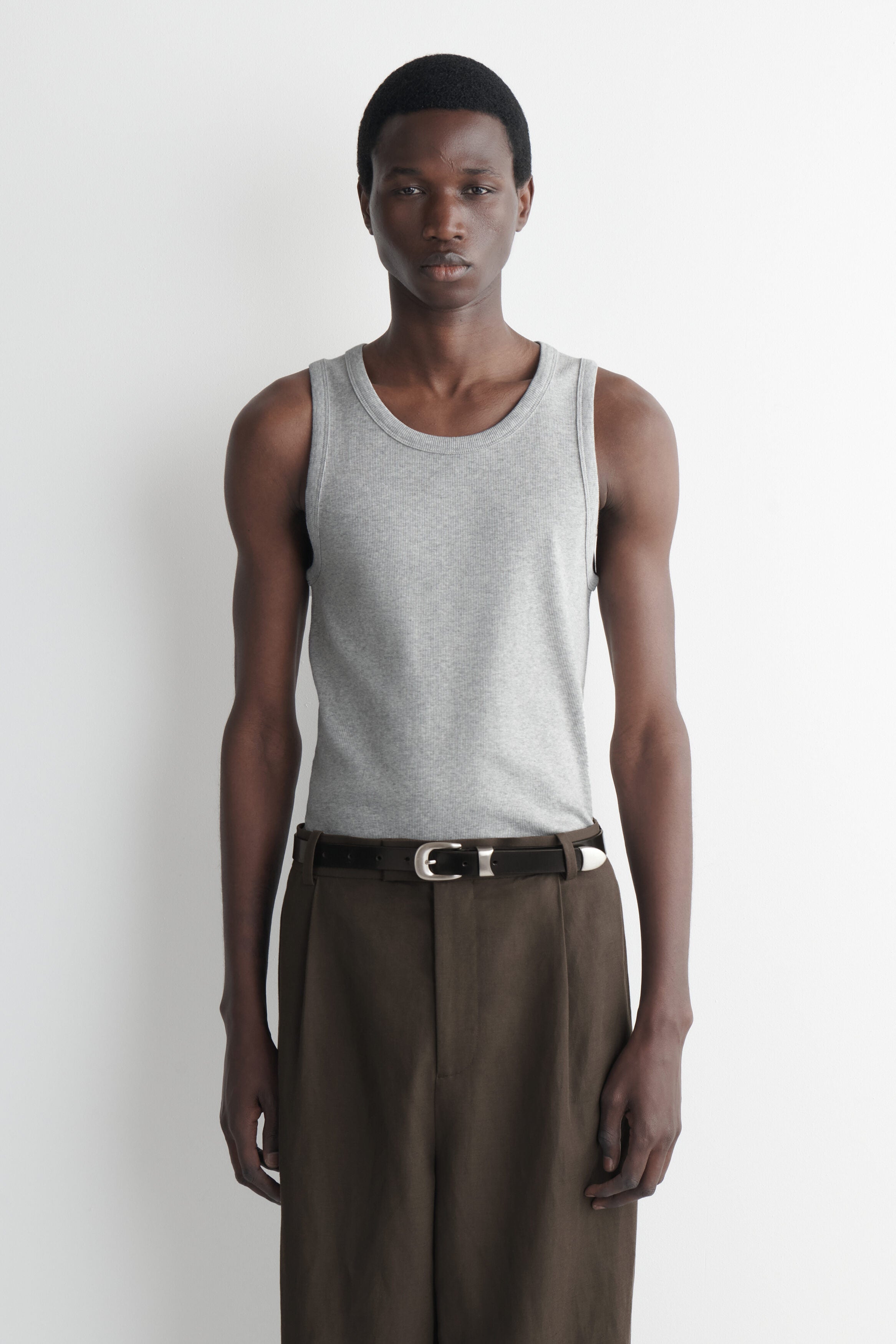 REFERENZ Lieferant (COS) - ribbed tank top grey melange, view 1