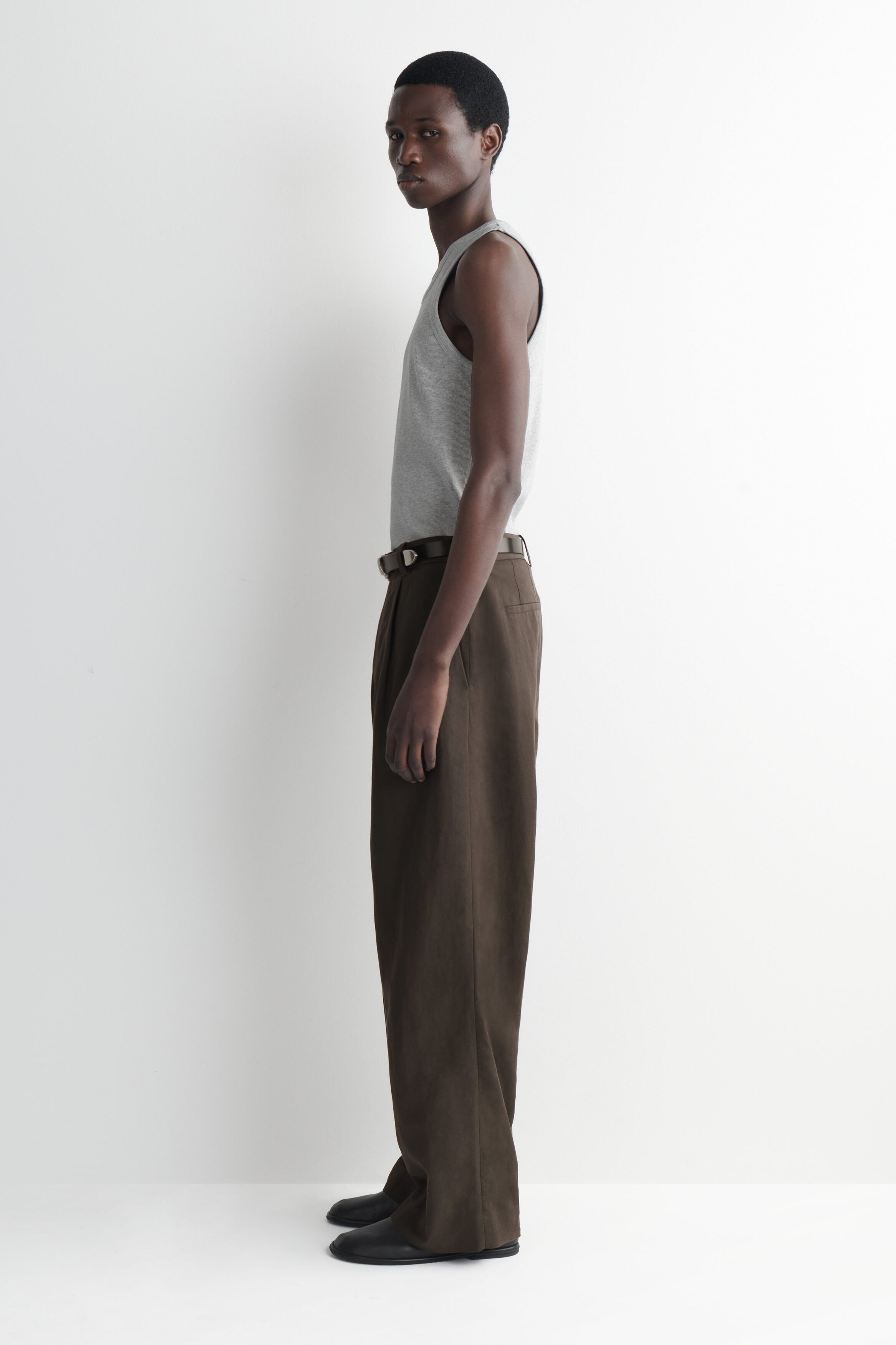REFERENZ Lieferant (COS) - ribbed tank top grey melange, view 3