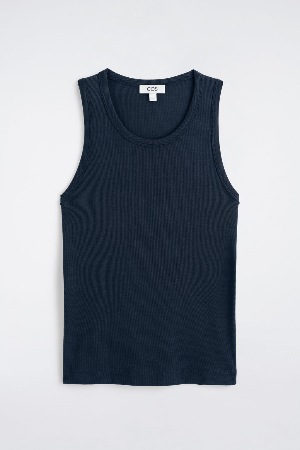 REFERENZ Lieferant (COS) - ribbed tank top navy, view 5
