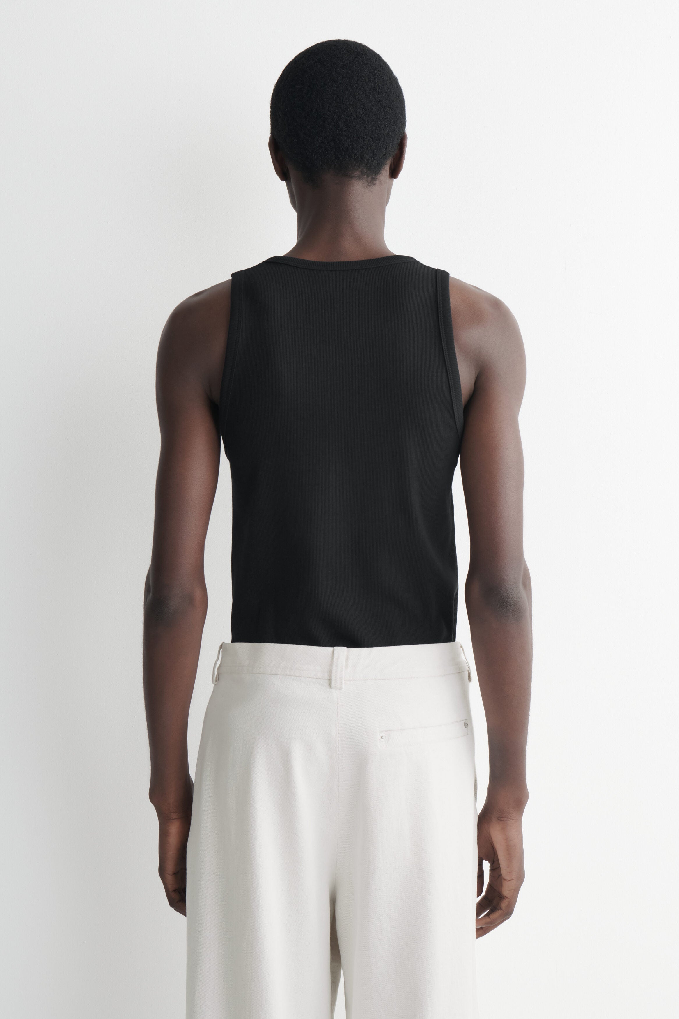 REFERENZ Lieferant (COS) - ribbed tank top black, view 4