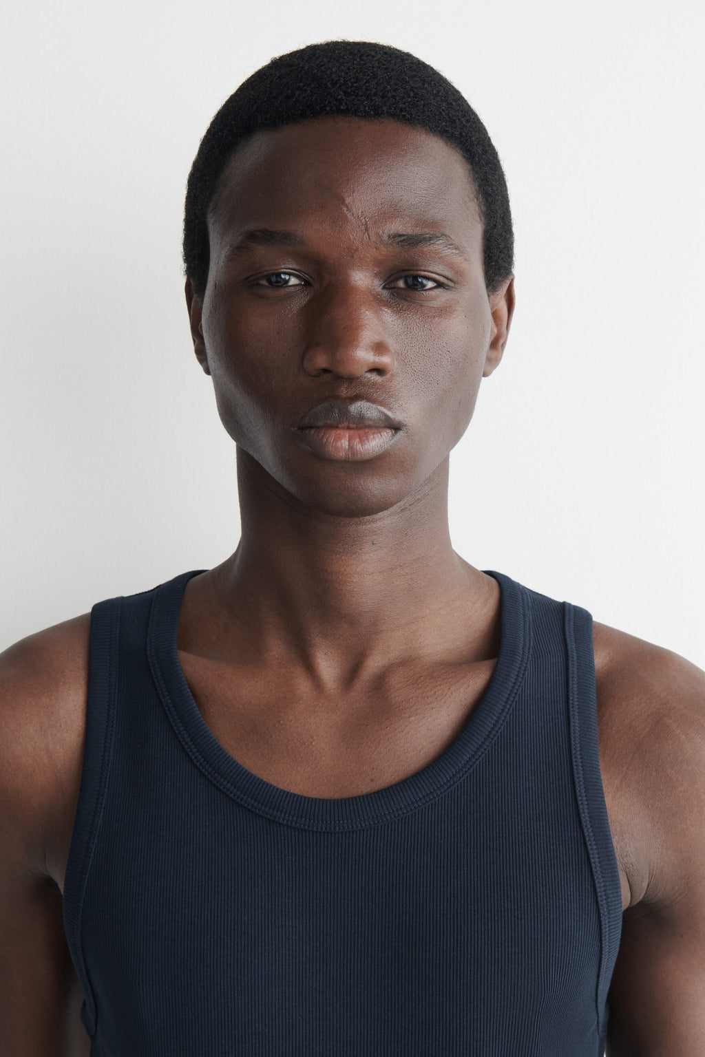 REFERENZ Lieferant (COS) - ribbed tank top navy, view 4