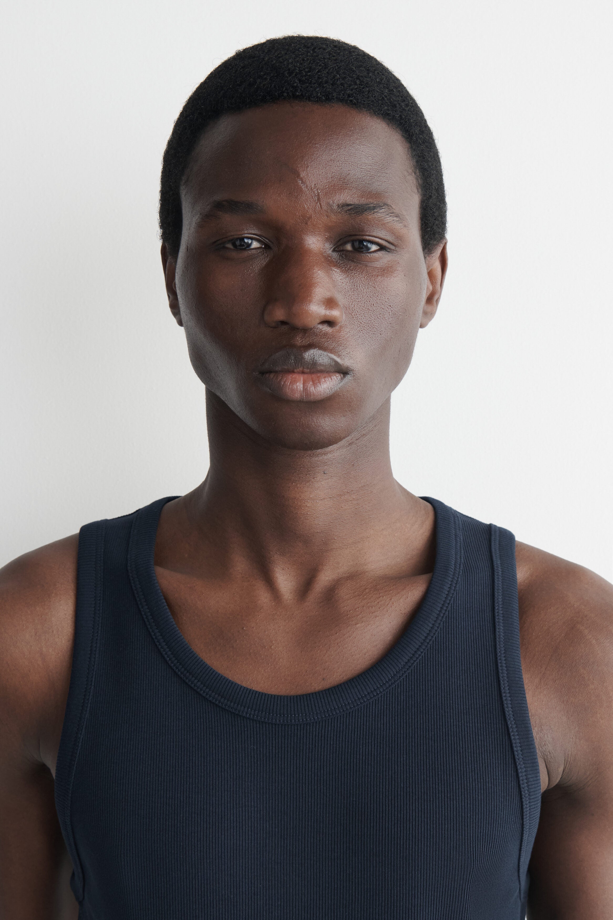 REFERENZ Lieferant (COS) - ribbed tank top navy, view 4