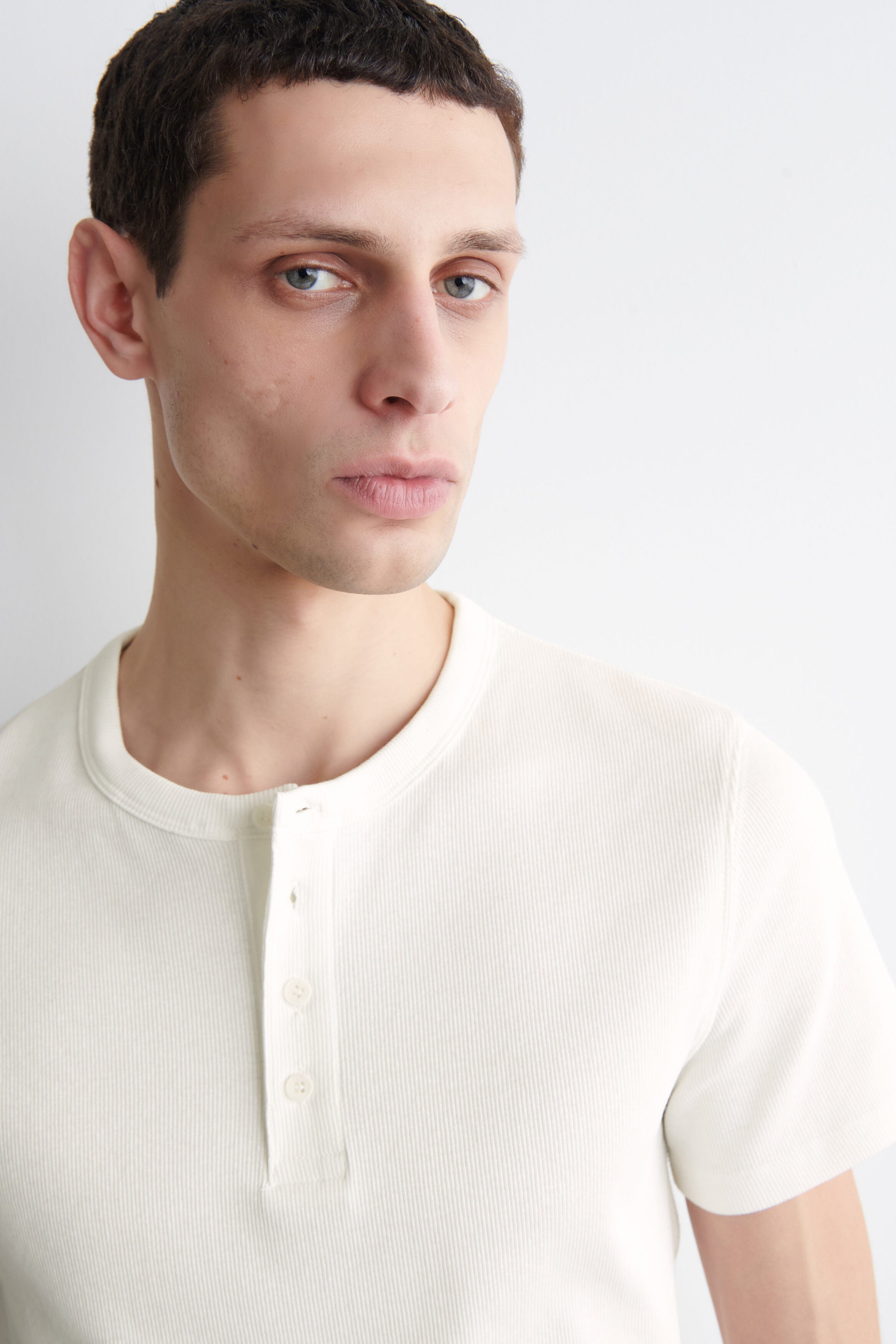REFERENZ Lieferant (COS) - ribbed henley off-white, view 5