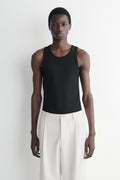 REFERENZ Lieferant (COS) - ribbed tank top black, view 1
